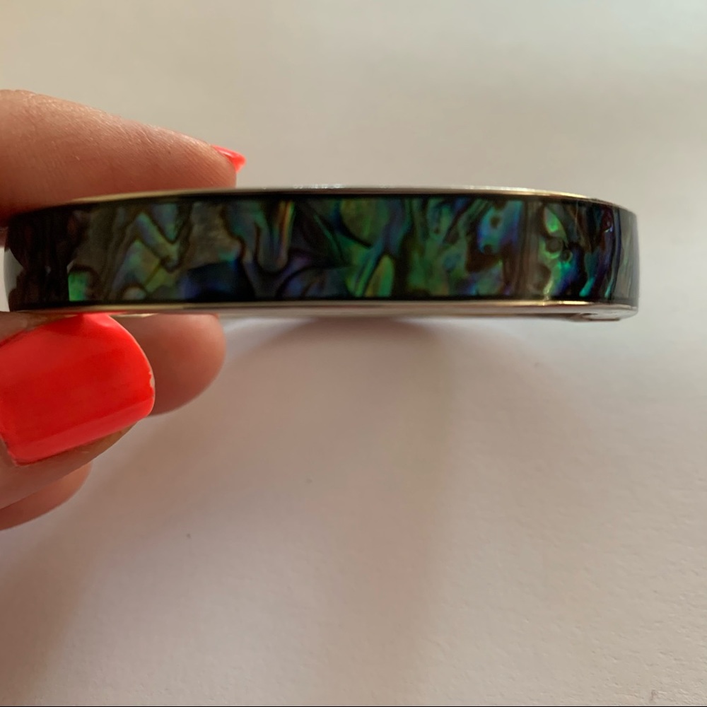Abalone Silver Cuff Bracelet Jewelry Stone Blue